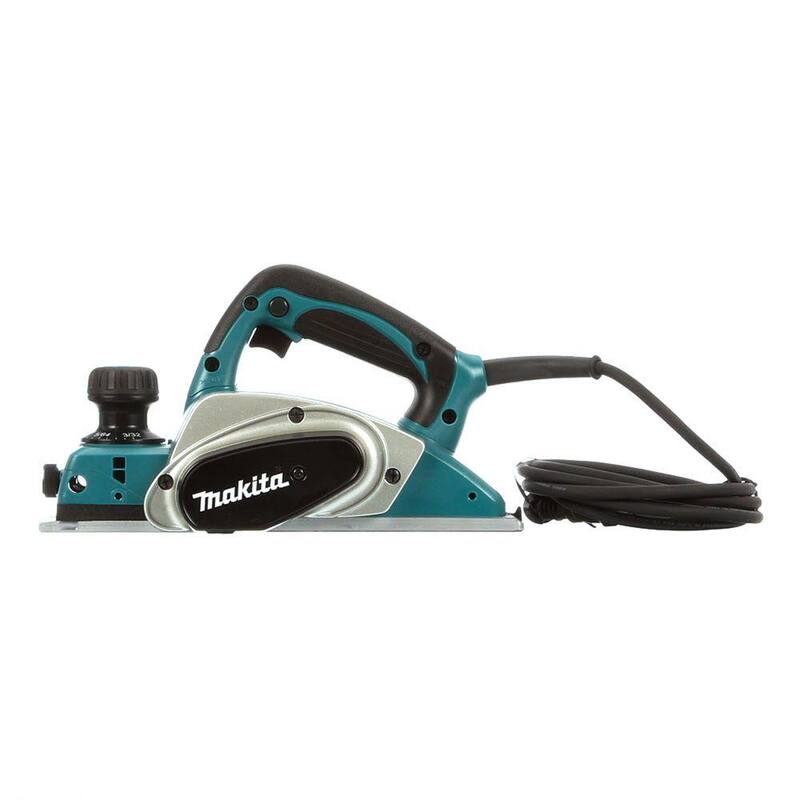 Juego de cepillo eléctrico de mano con cable Makita de 6.5 amperes y 3-1/4 pulgadas con juego de cuchillas y estuche rígido - KP0800K