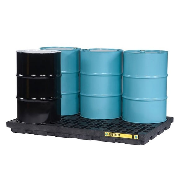 Justrite 6 Drum Accumulation Center - 73 Gallon Spill Capacity, No Drain, Black - 28659 - 28659