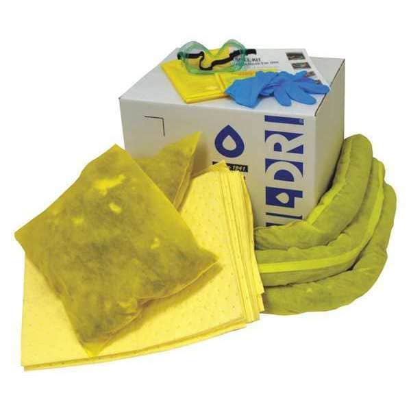 Oil-Dri Spill Kit Refill, 11 gal Volume Absorbed per Kit, 15 gal Capacity, Box, Yellow - L91415R