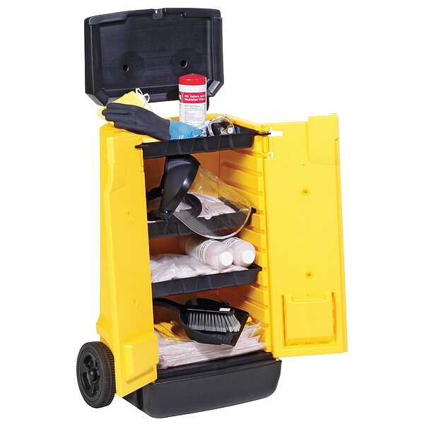 Pig Spill Kit, 7 gal Volume Absorbed per Kit, Not Applicable Capacity, Cart, Yellow, 1 - KIT354