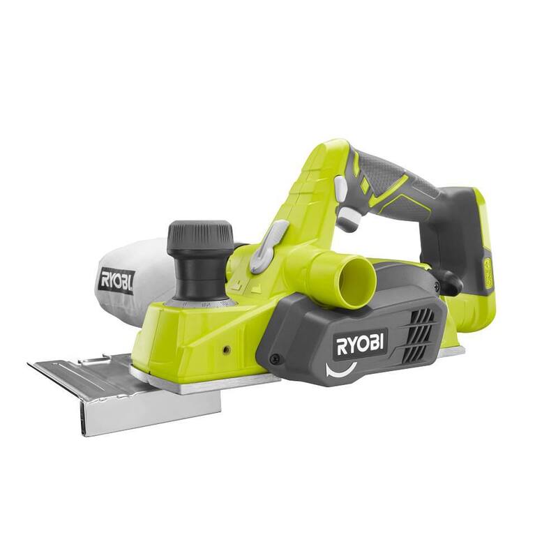 RYOBI ONE+ 18V Cepillo eléctrico inalámbrico de 3-1/4 pulgadas (Herramienta solamente) con bolsa de polvo - P611