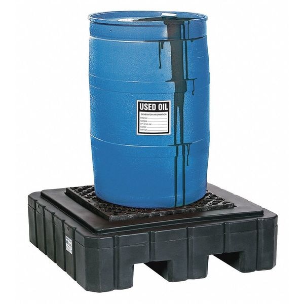Pig Spill Pallet, 61 gal Spill Capacity, 1 Drums, 800 lb Load Capacity - PAK987-BK-WD