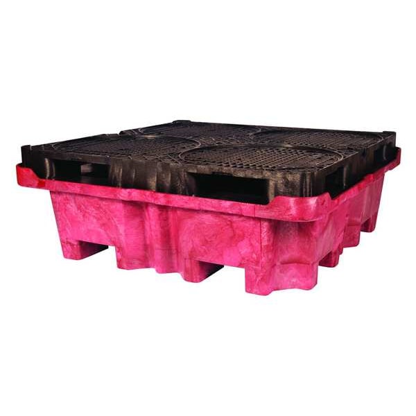 Ultratech Spill Pallet, 85 gal Spill Capacity, 4 Drums, 6,500 lb Load Capacity, Polyethylene - 801