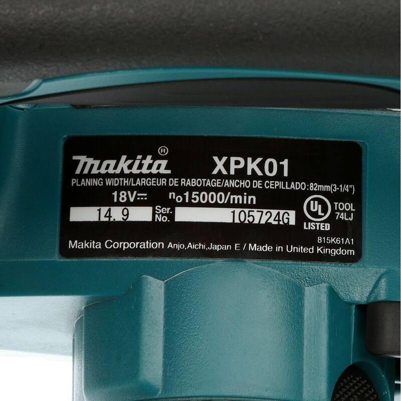 Makita 18V LXT Ion de Litio 3-1/4 pulgadas Cepilladora Inalámbrica (Herramienta Únicamente) - XPK01Z
