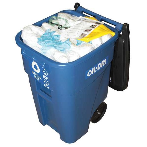 Oil-Dri Portable Spill Kit, 55 gal Volume Absorbed per Kit, 50 gal Capacity, Kaddie, Blue - L90350