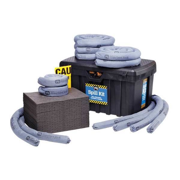 Pig Spill Kit, 38 gal Volume Absorbed per Kit, Not Applicable Capacity, Chest, Black, 125 - KIT234