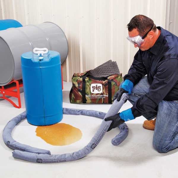 Pig Spill Kit, 9 gal Volume Absorbed per Kit, Bag, Camouflage, 43 - KIT298