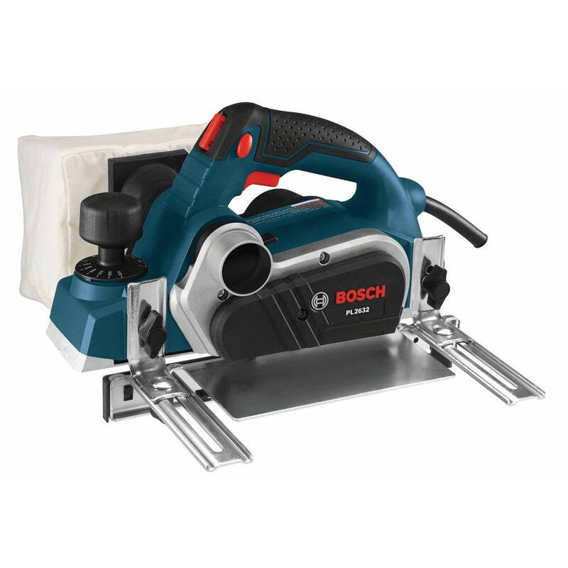 Juego de cepillo eléctrico Bosch de 6.5 amperes y 3-1/4 pulgadas con 2 cuchillas de carburo micrograno Woodrazor reversibles y estuche de transporte - PL2632K