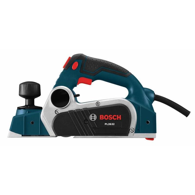 Juego de cepillo eléctrico Bosch de 6.5 amperes y 3-1/4 pulgadas con 2 cuchillas de carburo micrograno Woodrazor reversibles y estuche de transporte - PL2632K