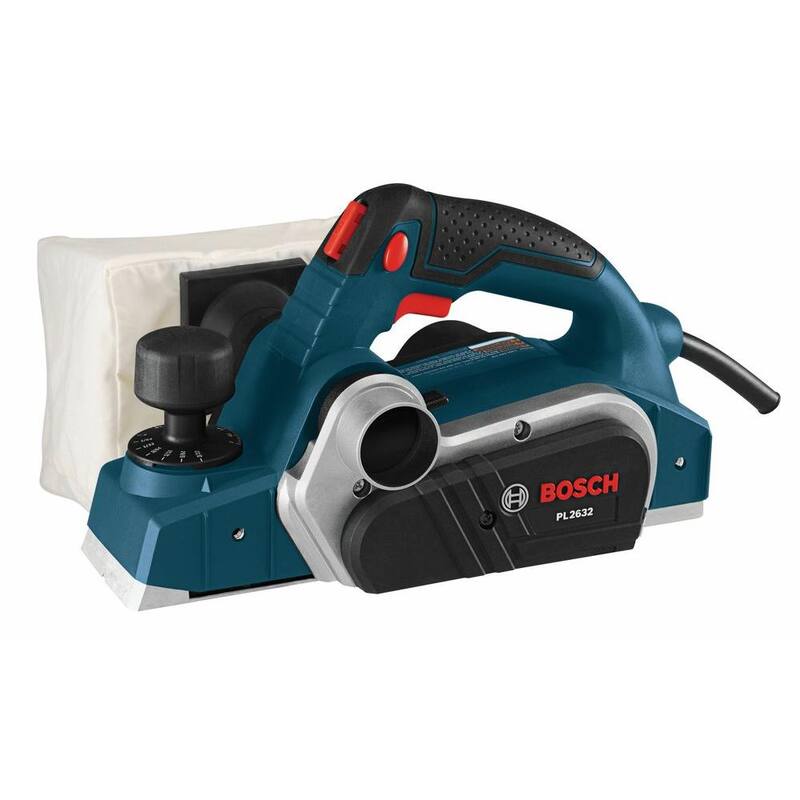 Juego de cepillo eléctrico Bosch de 6.5 amperes y 3-1/4 pulgadas con 2 cuchillas de carburo micrograno Woodrazor reversibles y estuche de transporte - PL2632K