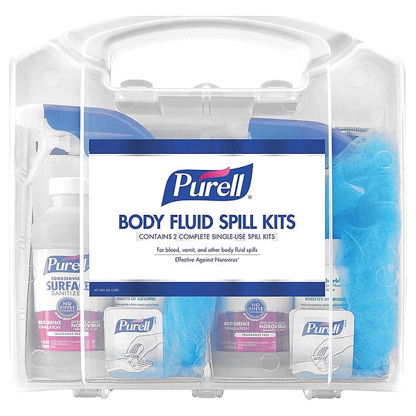 Purell Spill Kit, 1 gal Volume Absorbed per Kit, 2 gal Capacity, Carrying Case, Clear, 22 - 3841-08-CLMS