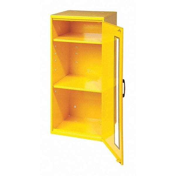Spilltech Spill Cabinet, 9 gal Volume Absorbed per Kit, Cabinet, Yellow, 0 - A-WCAB