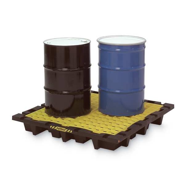 Zoro Select Spill Pallet, 60 gal Spill Capacity, 4 Drums, 6,000 lb Load Capacity, Polyethylene - 1646P