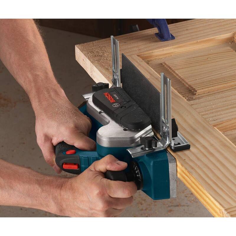 Kit de cepillo eléctrico Bosch de 6.5 amperios y 3-1/4 pulgadas con cuchilla de carburo de micrograno reversible Woodrazor - PL1632