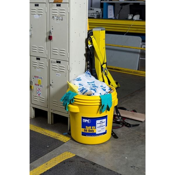 Brady Spill Kit Refill, 17 gal Volume Absorbed per Kit, 20 gal Capacity, Drum, White - SKO20-R