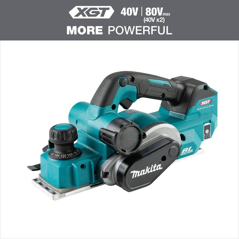 Cepillo inalámbrico sin escobillas Makita XGT de 40 voltios de 3-1/4 pulgadas (Herramienta solamente) - GPK01Z