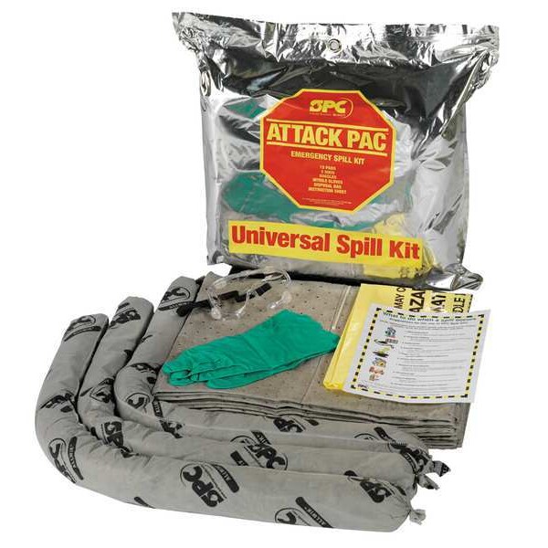 Brady Spill Kit, 7 gal Volume Absorbed per Kit, Bag, Silver - SKA-ATK-TAA