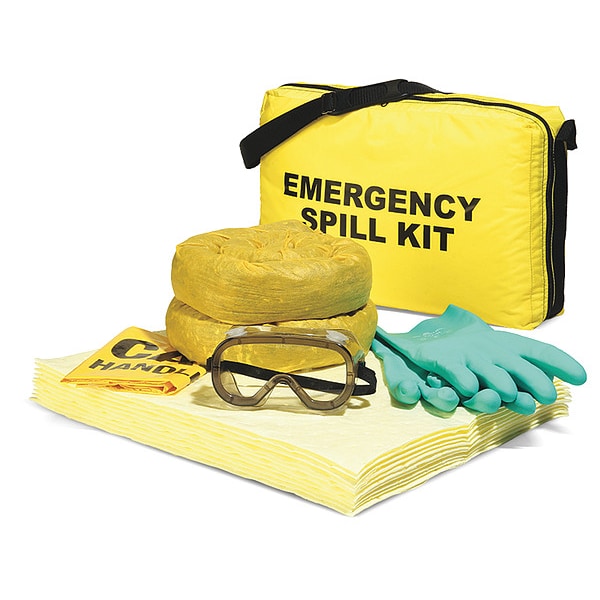 Spilltech Biohazard Spill Kit, 4 gal Volume Absorbed per Kit, Bag, Yellow - SPKHZ-YBAG