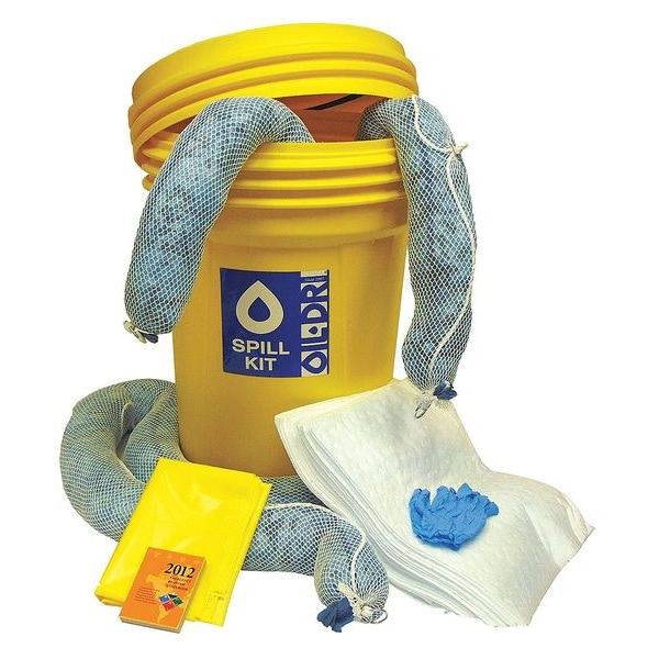 Oil-Dri Spill Kit, 26 gal Volume Absorbed per Kit, 30 gal Capacity, Drum, Yellow - L90830G