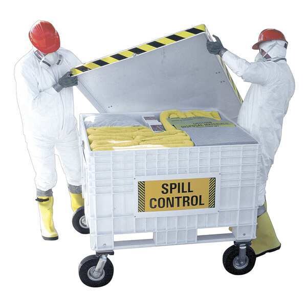 Spilfyter Large Spill Cart, 146 gal Volume Absorbed per Kit, 170 gal Capacity, Cart, White, 373 - 250170