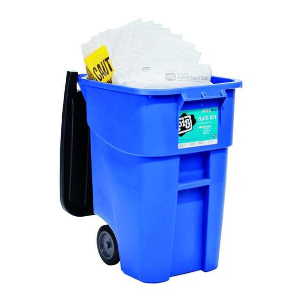 Pig Spill Kit, 40 gal Volume Absorbed per Kit, 50 gal Capacity, Can, Blue, 91 - KIT459
