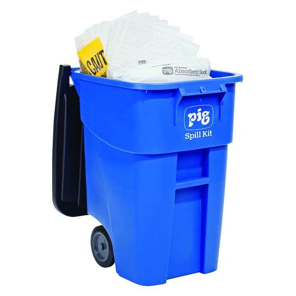 Pig Spill Kit, 40 gal Volume Absorbed per Kit, 50 gal Capacity, Can, Blue, 91 - KIT459