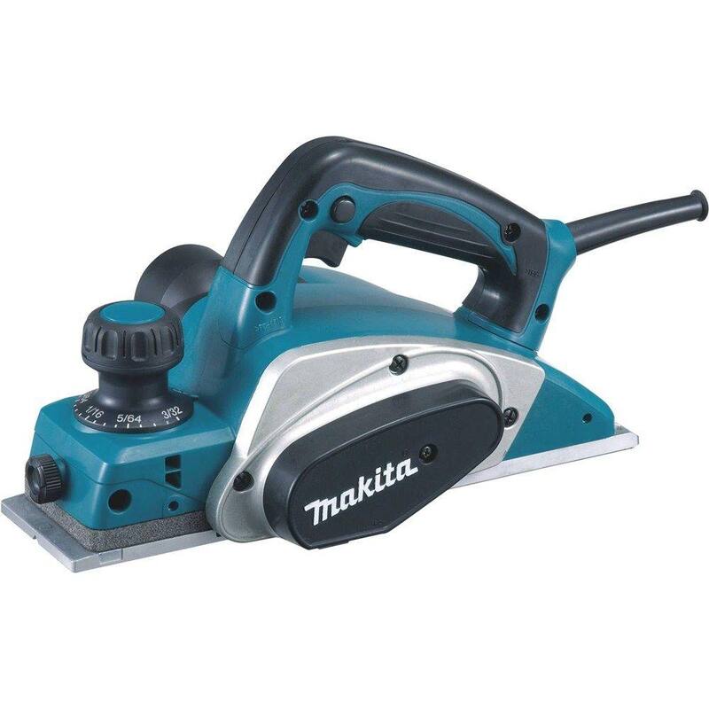 Juego de cepillo eléctrico con cable de 6.5 amperes de 3.25 pulgadas de Makita, juego de cuchillas y estuche resistente con cuchillas de acero de alta velocidad de 3.25 pulgadas - KP0800K-D-46230