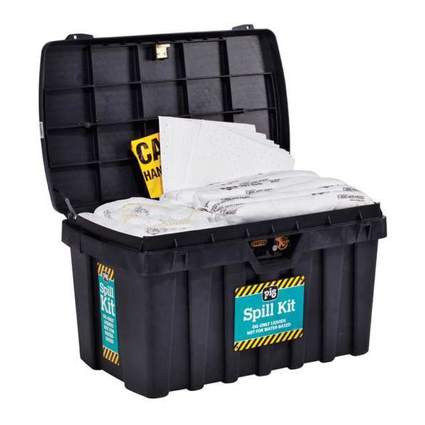 Pig Spill Kit, 44 gal Volume Absorbed per Kit, Not Applicable Capacity, Chest, Black, 124 - KIT434
