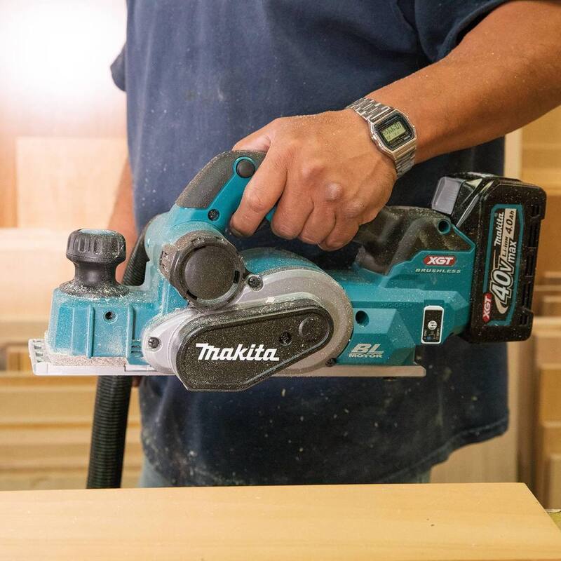 Kit de cepillo inalámbrico sin escobillas Makita 40-Volt XGT de 3-1/4 pulgadas, capaz de AWS (4.0Ah) - GPK01M1