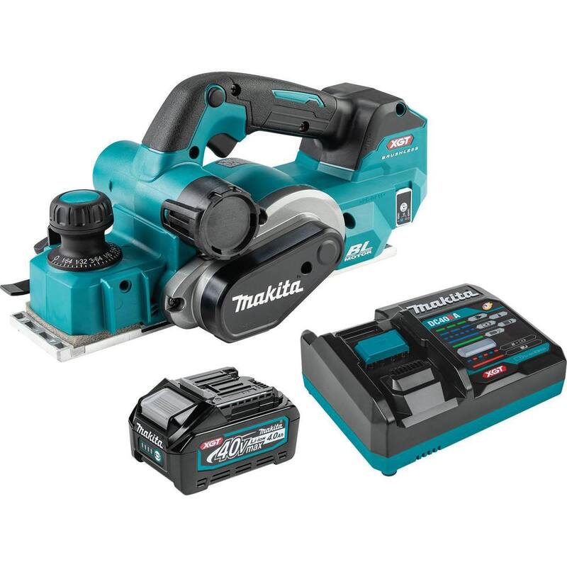 Kit de cepillo inalámbrico sin escobillas Makita 40-Volt XGT de 3-1/4 pulgadas, capaz de AWS (4.0Ah) - GPK01M1