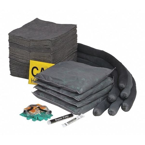 Spilltech Spill Kit Refill, 47 gal Volume Absorbed per Kit, 50 gal Capacity, Box, Clear, 162 - RSPKU-50