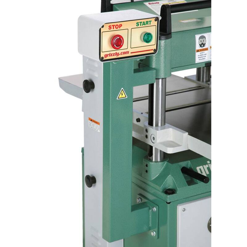 Cepilladora Grizzly Industrial de 15 pulgadas y 3 HP con cabezal de corte espiral - G0453Z