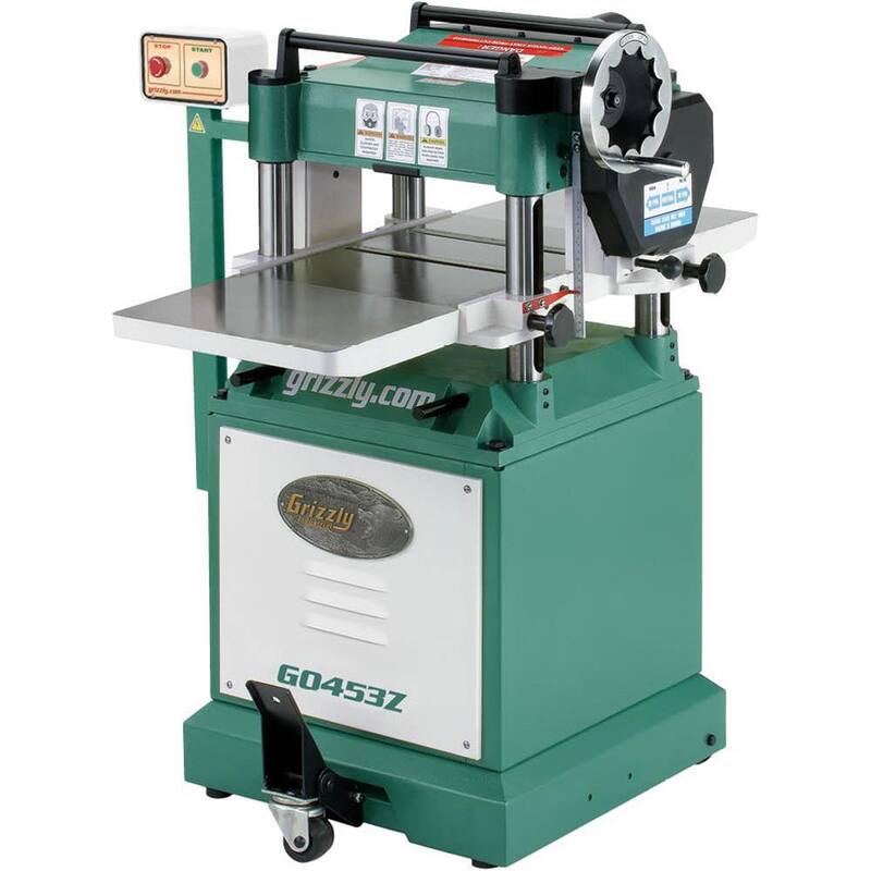 Cepilladora Grizzly Industrial de 15 pulgadas y 3 HP con cabezal de corte espiral - G0453Z