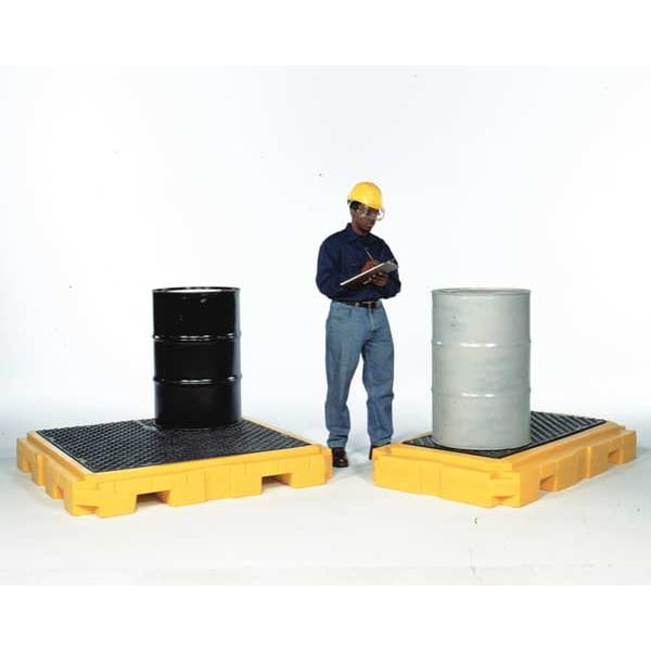 Ultratech Spill Pallet, 2 Drums, 4,500 lb Load Capacity, Polyethylene - 9610
