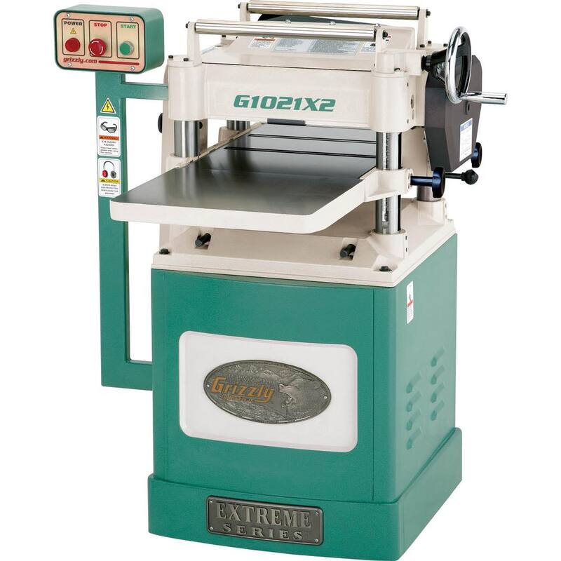 Cepilladora de la serie Extreme de 15 pulgadas y 3 HP de Grizzly Industrial con cabezal cortador helicoidal - G1021X2