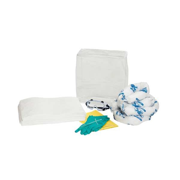 Brady Spill Kit, 10 gal Volume Absorbed per Kit, 9 5/8 gal Capacity, Bag, Clear - SKO-EV