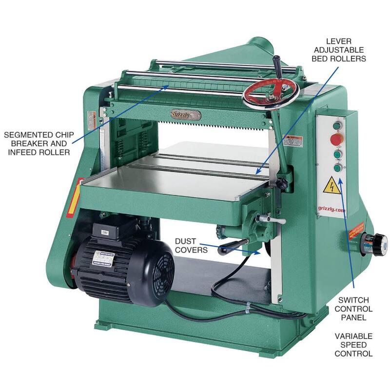 Cepilladora de 24 pulgadas y 5 HP de Grizzly Industrial - G5851Z