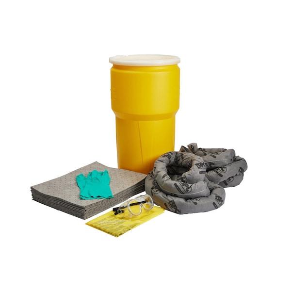 Brady Spill Kit, 12 gal Volume Absorbed per Kit, 14 gal Capacity, Drum, Gray - SKA-14