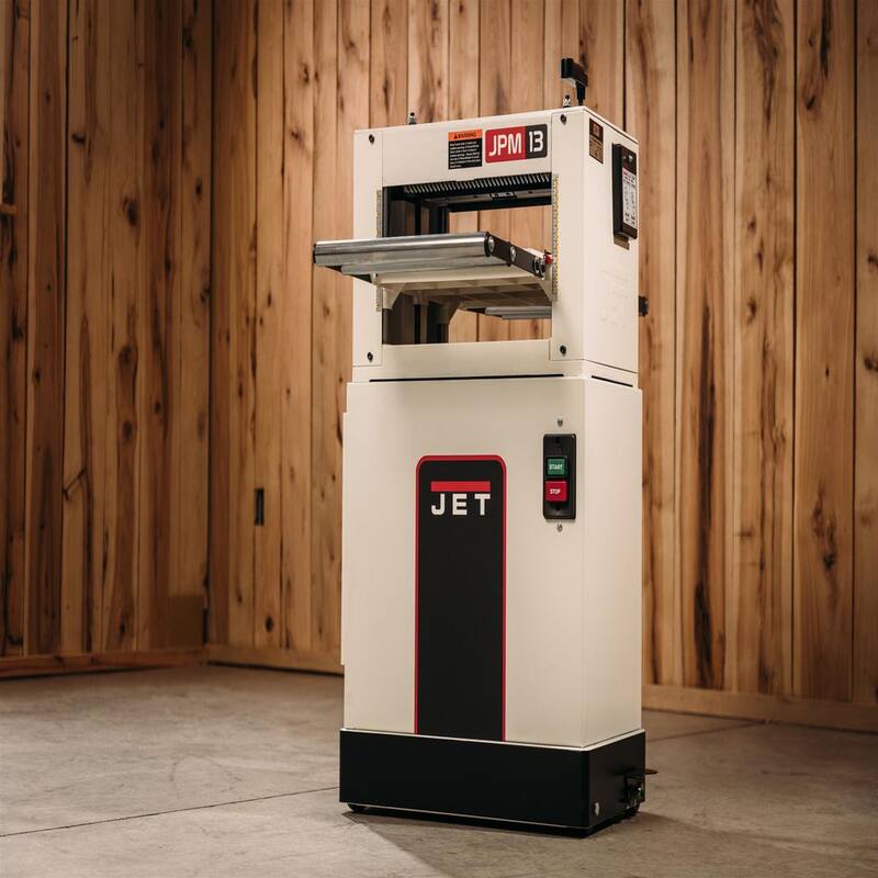Jet 115/230-Volt JPM-13CS 1.5 HP 13 pulgadas Máquina combinada cepilladora y moldeadora de carpintería CS con soporte cerrado - 708524