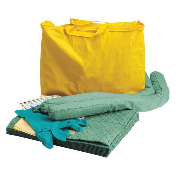Condor Spill Kit, 5 gal Volume Absorbed per Kit, 5 gal Capacity, Bag, Yellow - 35ZR85