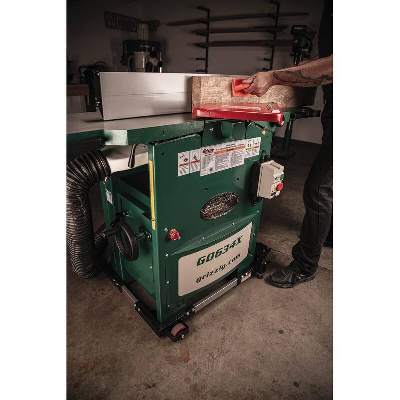 Grizzly Industrial 12 in. 5 HP Cepillo/Canteadora con Cabezal de Corte V-Helicoidal - G0634X
