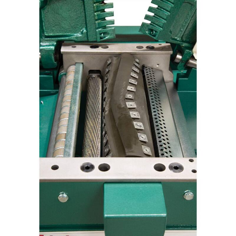 Grizzly Industrial 12 in. 5 HP Cepillo/Canteadora con Cabezal de Corte V-Helicoidal - G0634X