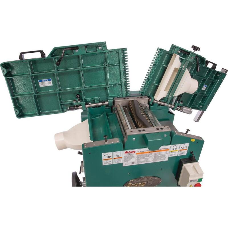 Grizzly Industrial 12 in. 5 HP Cepillo/Canteadora con Cabezal de Corte V-Helicoidal - G0634X