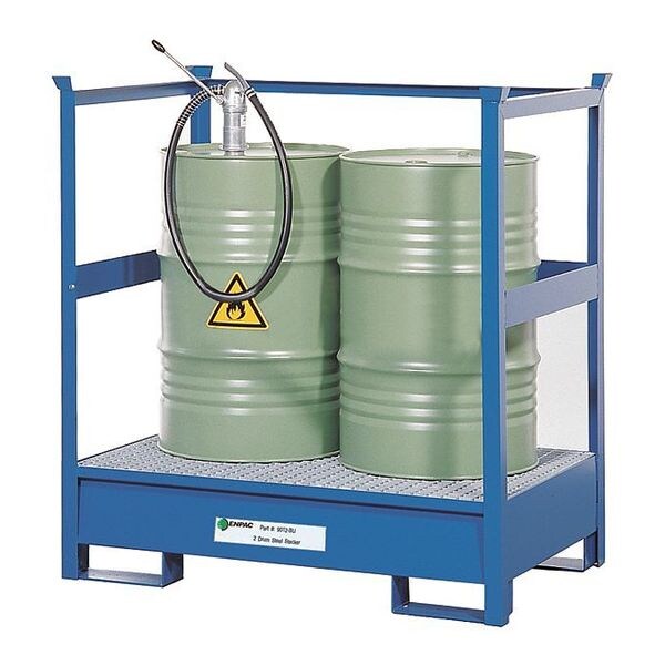 Enpac Steel Stacker, 2 Drum, 54x34x55", 66 gal Spill Capacity, 2 Drums, 1,200 lb Load Capacity - 9012-BU