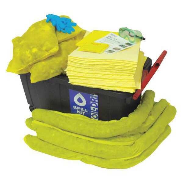 Oil-Dri Spill Kit Refill, 30 gal Volume Absorbed per Kit, 40 gal Capacity, Mobile Tote, Yellow - L90440