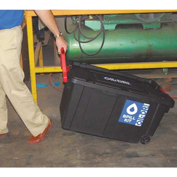 Oil-Dri Spill Kit Refill, 30 gal Volume Absorbed per Kit, 40 gal Capacity, Mobile Tote, Yellow - L90440