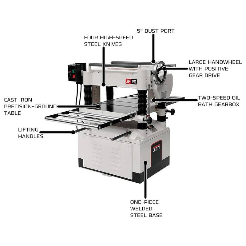 Jet 20 pulgadas 3 HP 1 PH Cepilladora - 708528