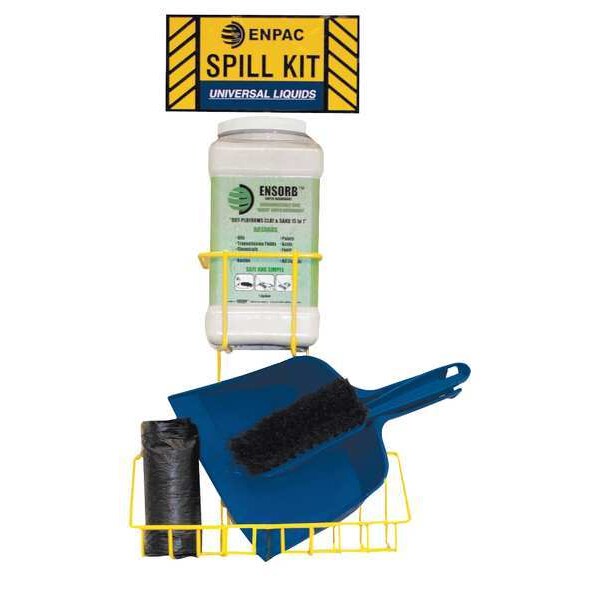 Enpac Spill Control Station, 1 gal Volume Absorbed per Kit, 1 gal Capacity, Wall Mounted Rack, Yellow, 16 - 13-ESS