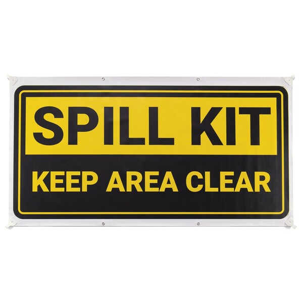 Pig Spill Kit Keep Area Clear Safety Banner - SGN271