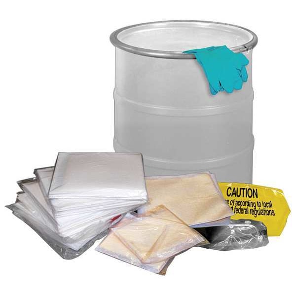 Spilfyter Spill Kit, 20 gal Volume Absorbed per Kit, 20 gal Capacity, Drum, White, 70 - 222020